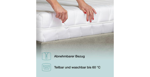 KALTSCHAUMMATRATZE 80/200 cm Höhe ca. 21 cm  - Weiß, Basics, Textil (80/200cm) - Sleeptex