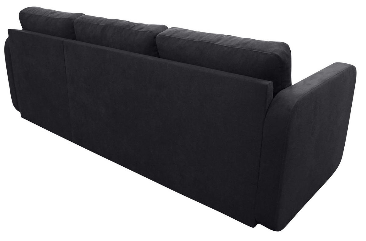 SEDEŽNA GARNITURA, žakar temno siva  - temno siva/črna, Trend, umetna masa/tekstil (214/144cm) - Livetastic