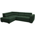 ECKSOFA in Struktur Grün  205/284 cm  - Schwarz/Grün, Design, Kunststoff/Textil (205/284cm) - Xora