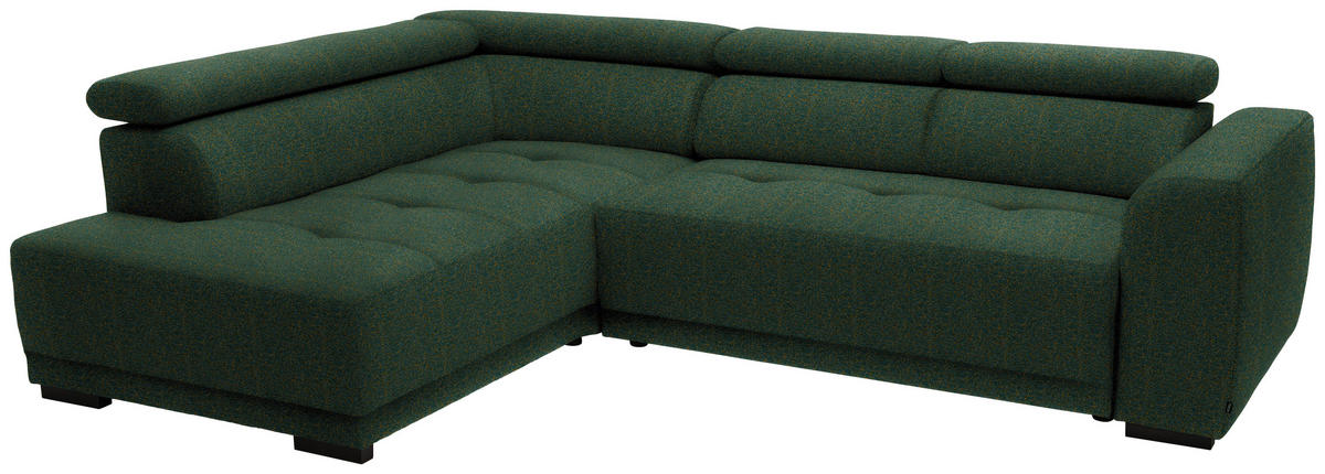 ECKSOFA in Struktur Grün  205/284 cm  - Schwarz/Grün, Design, Kunststoff/Textil (205/284cm) - Xora