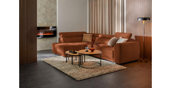 ECKSOFA in Struktur Rostfarben  205/284 cm  - Rostfarben/Schwarz, Design, Kunststoff/Textil (205/284cm) - Xora
