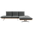 ECKSOFA  in Flachgewebe Graubraun Armteilverstellung, Kopfteilverstellung  314/159 cm  - Graubraun/Schwarz, Design, Holz/Textil (314/159cm) - Dieter Knoll
