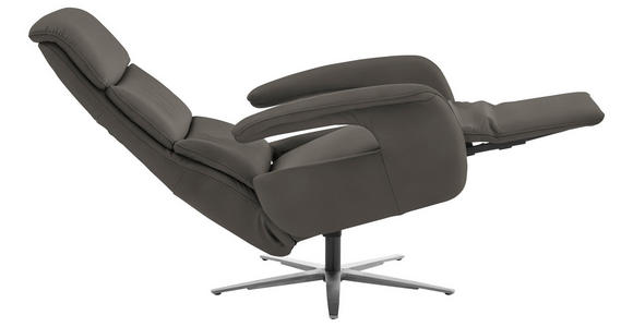 RELAXSESSEL in Leder Taupe  - Taupe/Edelstahlfarben, Design, Leder/Metall (76/119/86cm) - Dieter Knoll