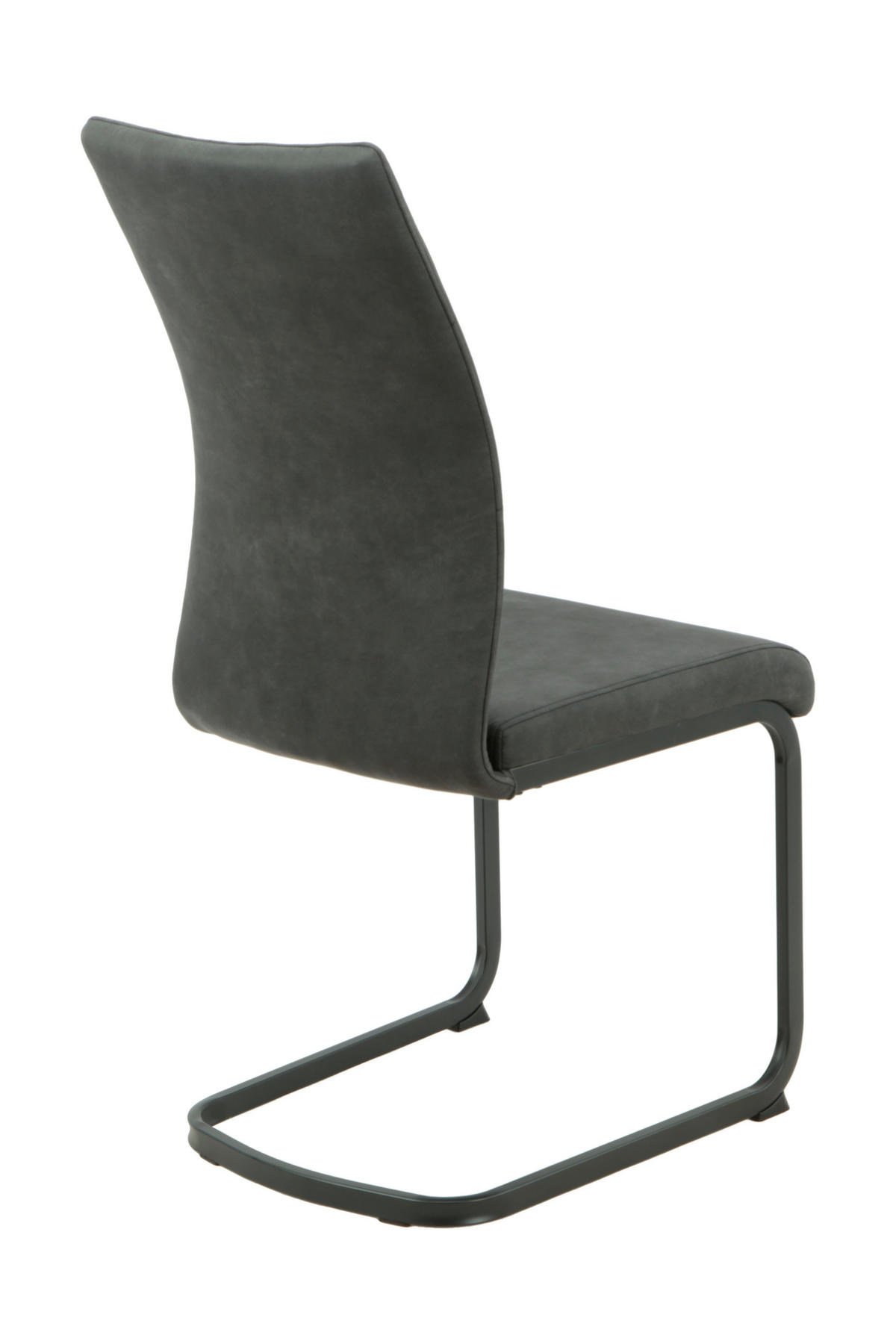 SCHWINGSTUHL-SET 4 Stück  in Stahl Mikrofaser  - Anthrazit/Schwarz, MODERN, Textil/Metall (42/98/60cm) - MID.YOU