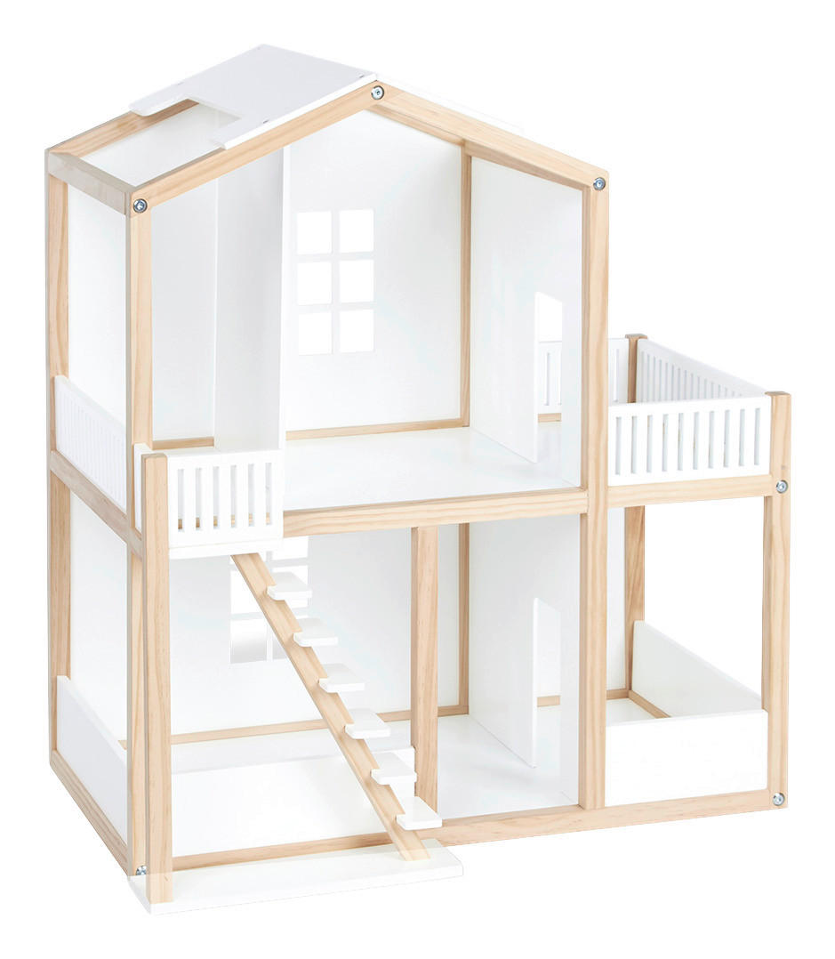 PUPPENHAUS - Weiß/Naturfarben, Basics, Holz (64/42/71cm) - Pinolino