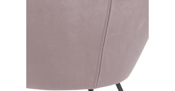 SESSEL in Velours Rosa  - Schwarz/Rosa, Trend, Textil/Metall (82,0/79,0/72,5cm) - Carryhome