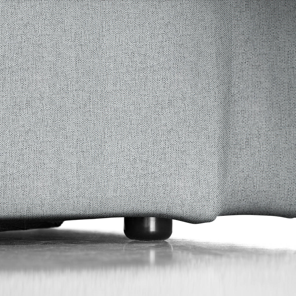ECKSOFA Grau Webstoff Rücken echt  - Schwarz/Grau, Design, Kunststoff/Textil (171/290cm) - home24