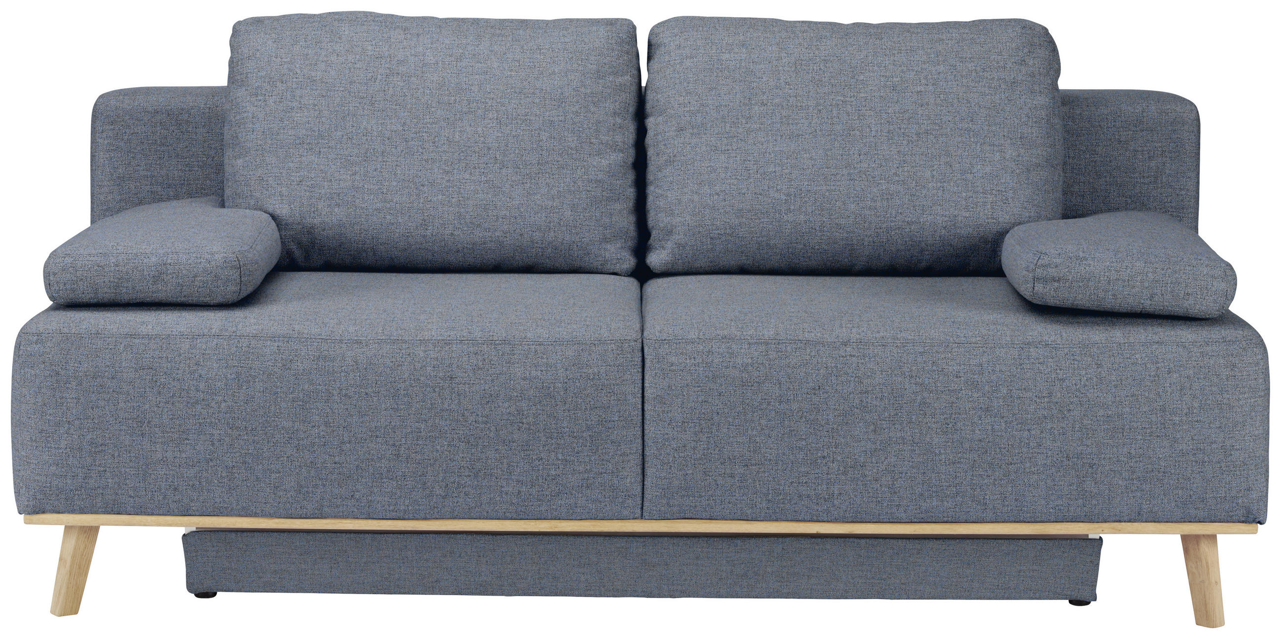 BOXSPRINGSOFA in Blau, Grau  - Blau/Grau, Design, Holz/Textil (203/97/107cm) - Dieter Knoll