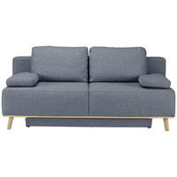 BOXSPRINGSOFA  mit Stoffauswahl, Rücken echt Blau, Grau  - Blau/Grau, Design, Holz/Textil (203/97/107cm) - Dieter Knoll