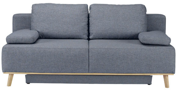 BOXSPRINGSOFA Blau, Grau  - Blau/Grau, Design, Holz/Textil (203/97/107cm) - Dieter Knoll