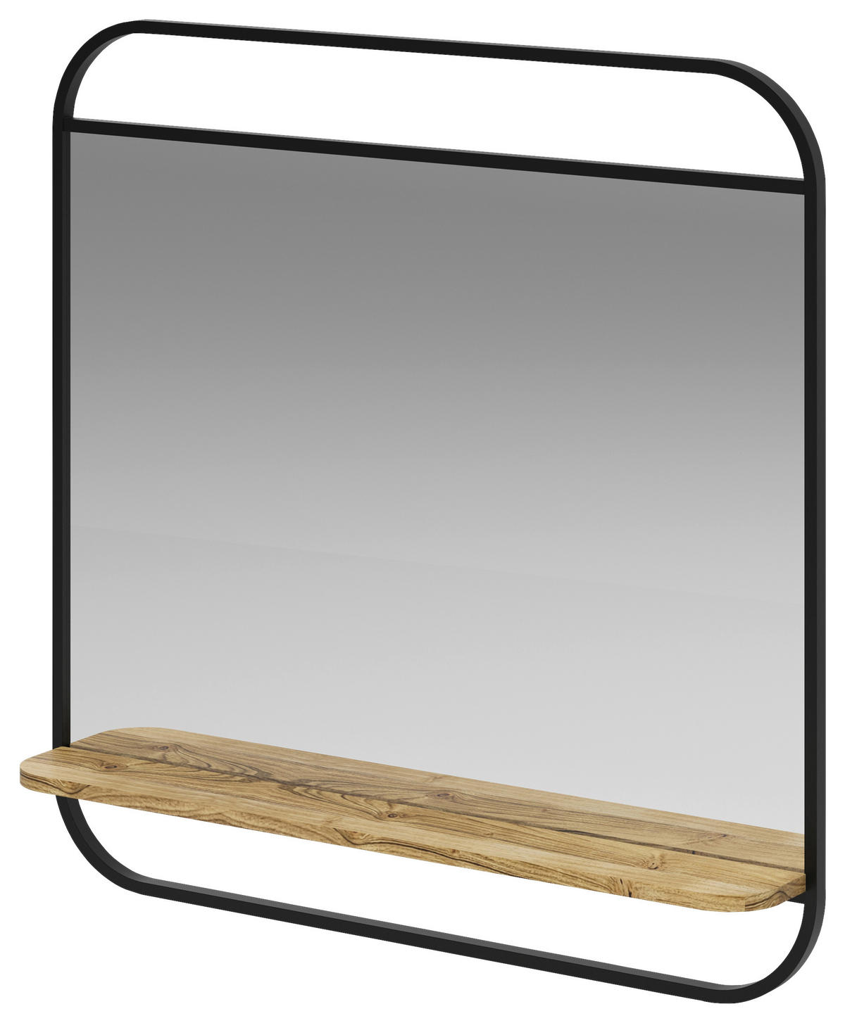 BADEZIMMERSPIEGEL 82/82/12 cm  - Schwarz/Naturfarben, Natur, Glas/Holz (82/82/12cm) - Livetastic