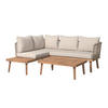 LOUNGEGARNITUR 3-teilig  165/196 cm  Akazie massiv Stahl  - Taupe/Beige, KONVENTIONELL, Holz/Textil (165/196cm) - Ambia Garden