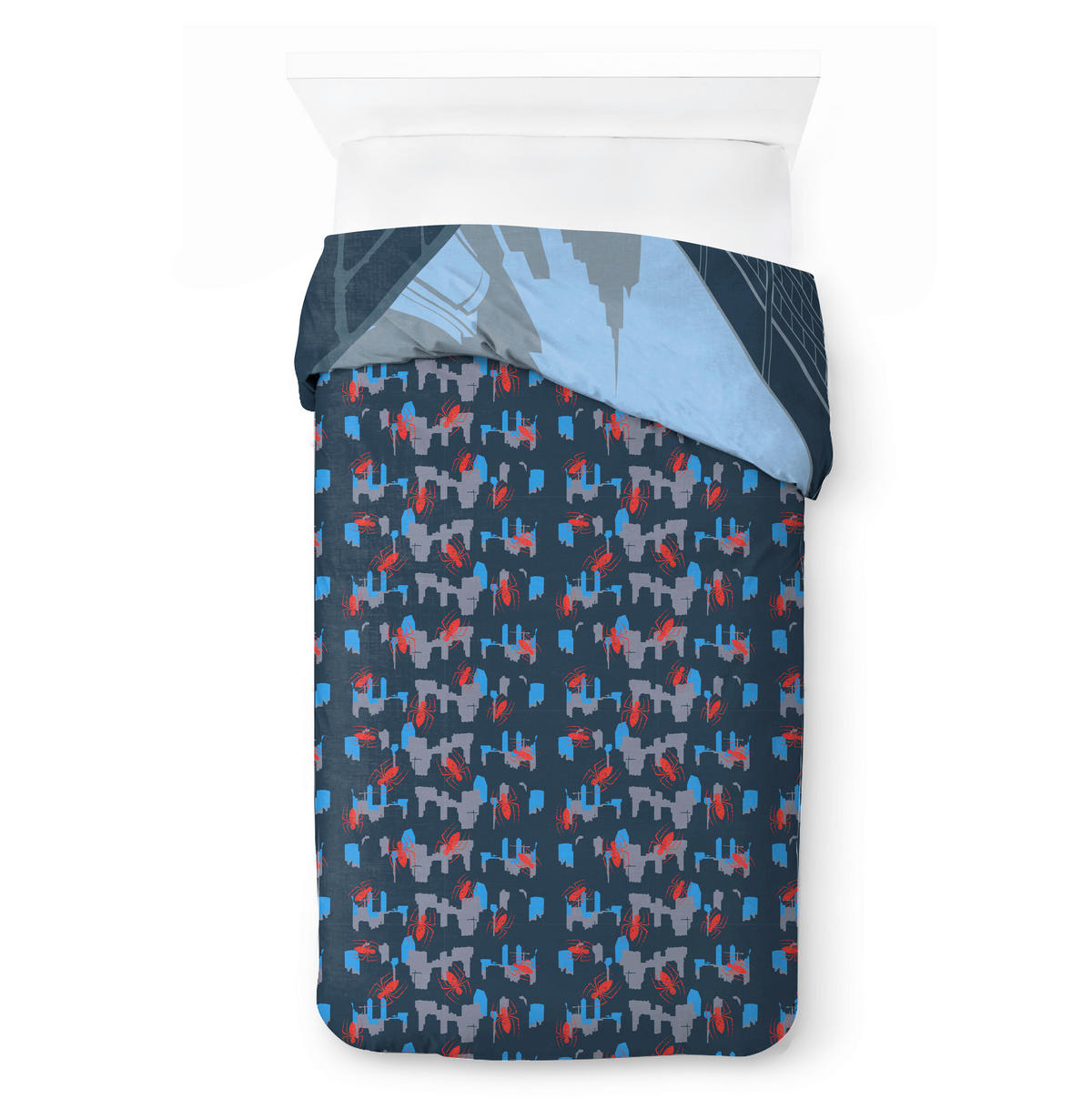 KINDERBETTWÄSCHE Marvel Spider-Man City Streets 200/135 cm  - Blau, Basics, Textil (200/135cm)