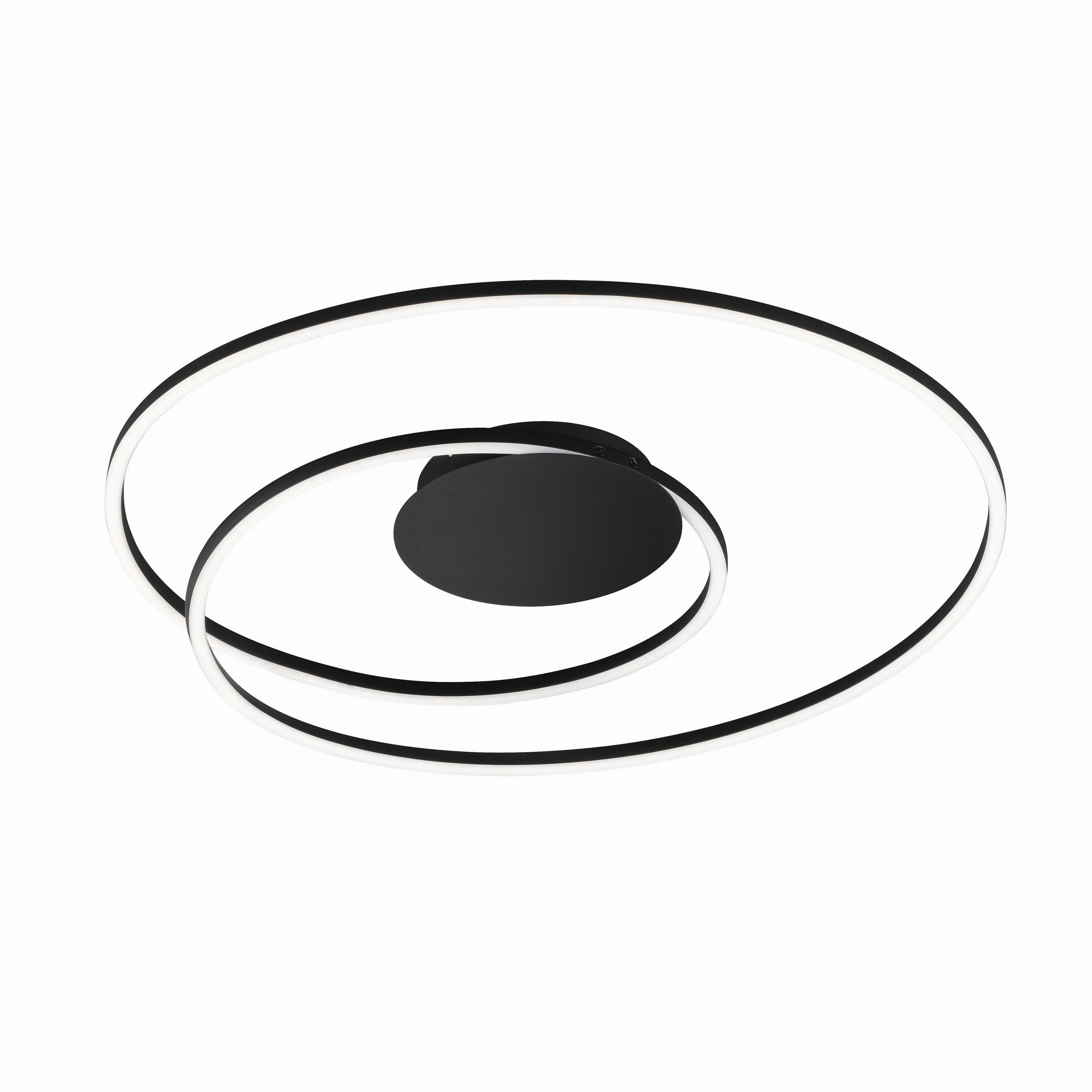LED-DECKENLEUCHTE Holy 68/8 cm   - Schwarz, Design, Metall (68/8cm) - Fischer & Honsel