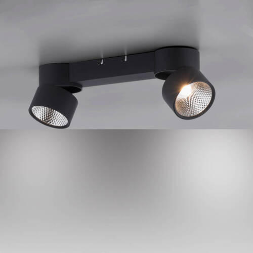 LED-DECKENLEUCHTE 40/20/13,5 cm   - Schwarz, KONVENTIONELL, Kunststoff/Metall (40/20/13,5cm) - Neuhaus PURE