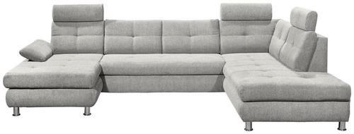 WOHNLANDSCHAFT in Webstoff Silberfarben  - Silberfarben, MODERN, Kunststoff/Textil (177/349/233cm) - MID.YOU