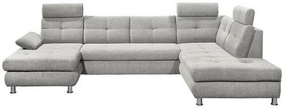 WOHNLANDSCHAFT in Webstoff Silberfarben  - Silberfarben, Modern, Kunststoff/Textil (177/349/233cm) - MID.YOU