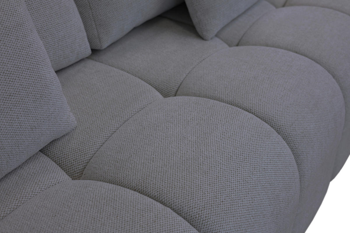 BOXSPRINGSOFA in Chenille Grau  - Schwarz/Grau, MODERN, Kunststoff/Textil (210/72/105cm) - Cantus