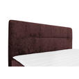 BOXSPRINGBETT 180/200 cm,  in Dunkelrot, Topper, H2 + H2 = mittel  - Schwarz/Dunkelrot, Design, Textil/Metall (180/200cm) - Esposa