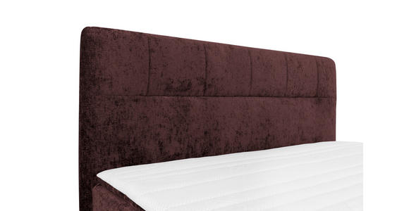 BOXSPRINGBETT 180/200 cm,  in Dunkelrot, Topper, H2 + H2 = mittel  - Schwarz/Dunkelrot, Design, Textil/Metall (180/200cm) - Esposa