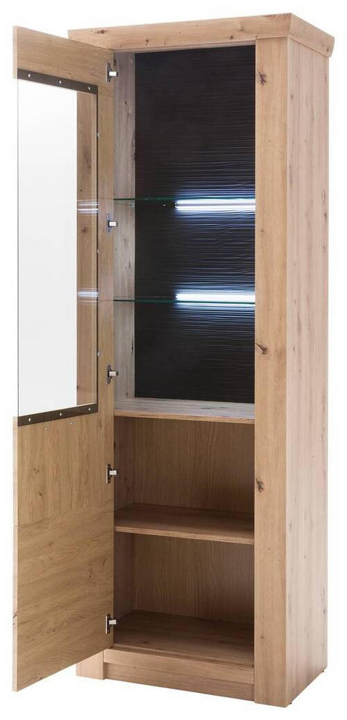 VITRINE in Eichefarben, Anthrazit  - Eichefarben/Anthrazit, Design, Glas/Holz (74/211/45cm) - Livetastic