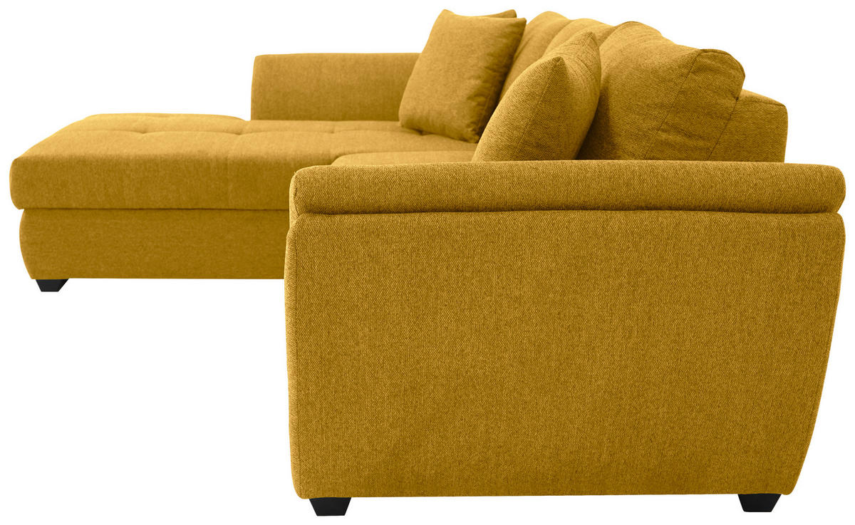 ECKSOFA Gelb Webstoff  - Gelb/Schwarz, Design, Kunststoff/Textil (187/278cm) - Livetastic