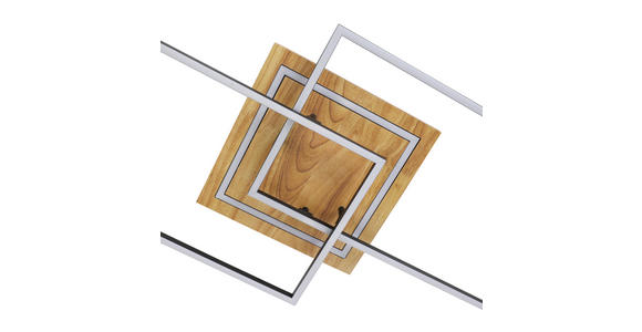 LED-DECKENLEUCHTE 86/46/11 cm - Schwarz/Naturfarben, Trend, Holz/Kunststoff (86/46/11cm) - Novel
