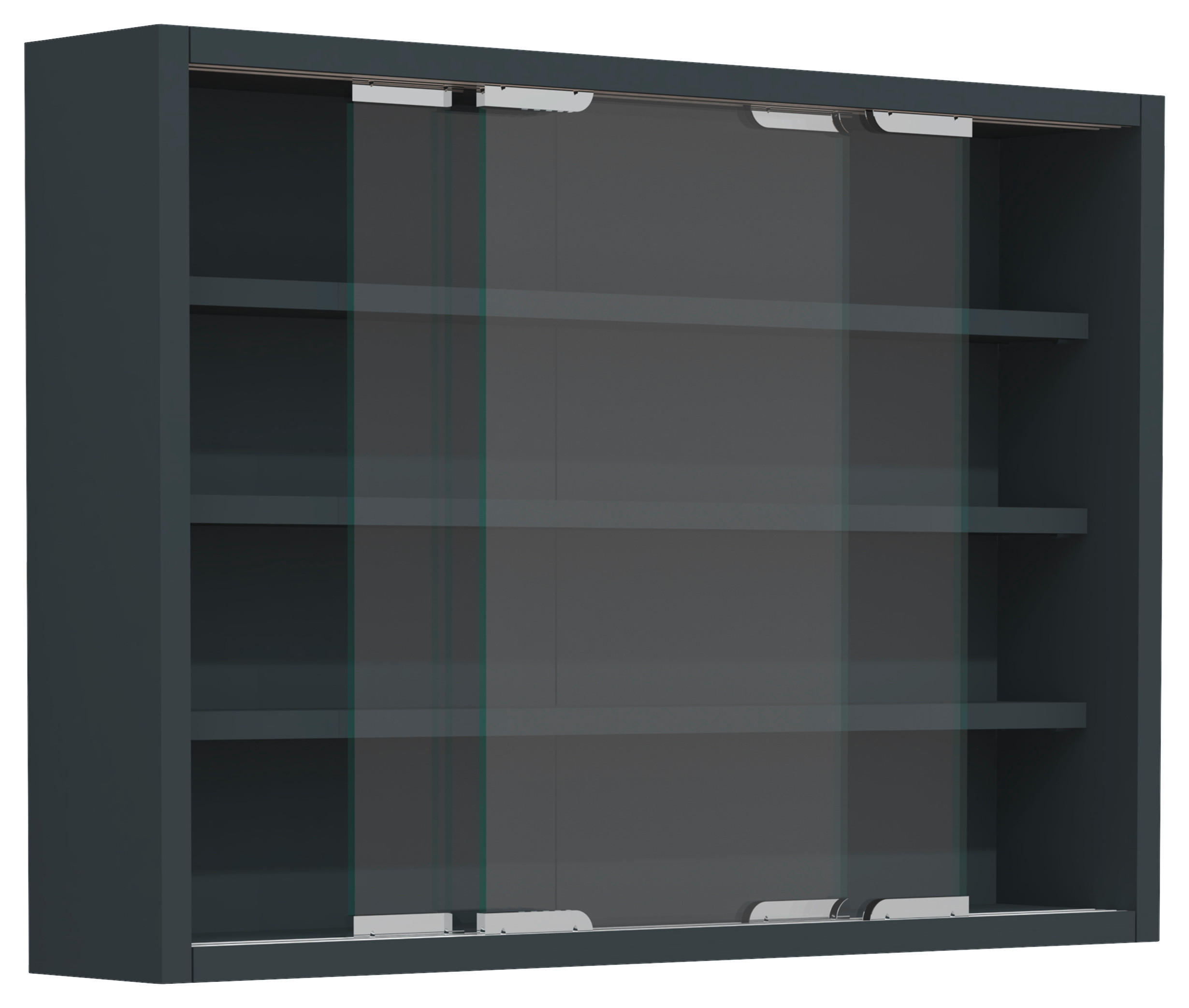 HÄNGEVITRINE in Anthrazit   - Anthrazit/Silberfarben, MODERN, Glas/Holzwerkstoff (57/40/10cm) - MID.YOU