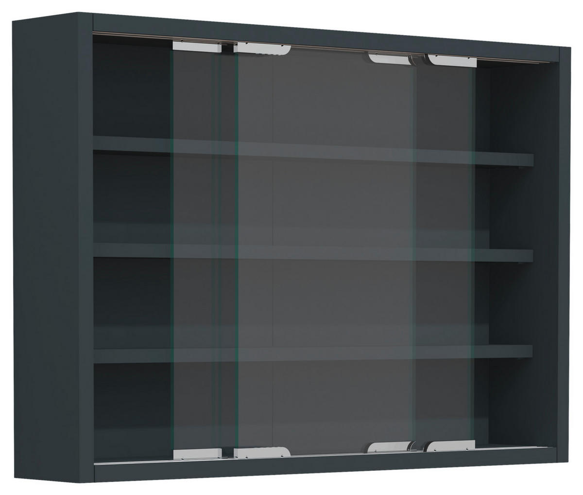 HÄNGEVITRINE  in Anthrazit  - Anthrazit/Silberfarben, MODERN, Glas/Holzwerkstoff (57/40/10cm) - MID.YOU