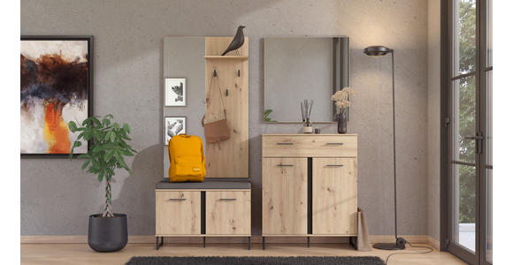 GARDEROBE 4-teilig  in 180/194,5/35 cm  - Schwarz/Eiche Artisan, Basics, Holzwerkstoff (180/194,5/35cm) - Carryhome