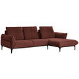 ECKSOFA in Echtleder Braun  - Schwarz/Braun, Natur, Leder (277/182cm) - Valnatura