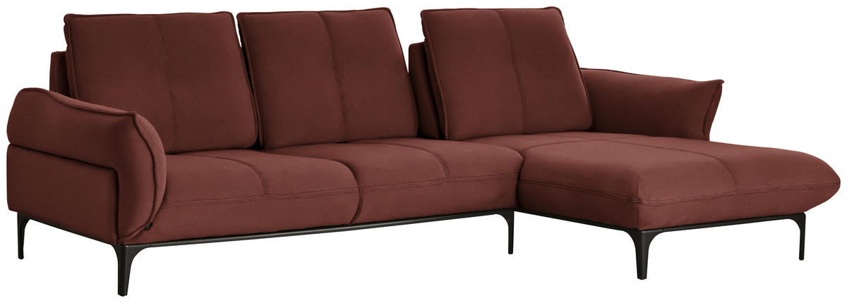 ECKSOFA in Echtleder Braun  - Schwarz/Braun, Natur, Leder (277/182cm) - Valnatura