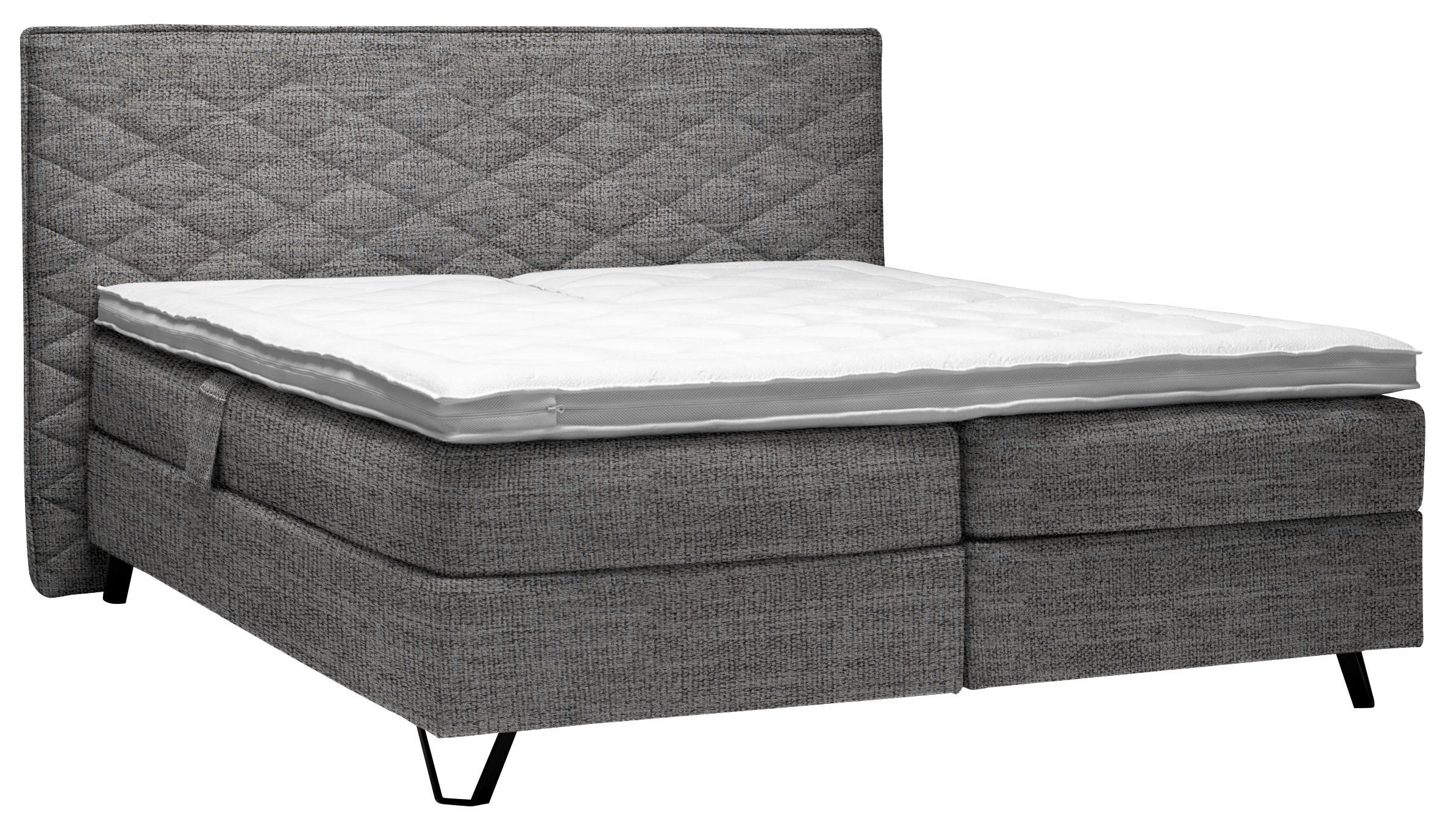 BOXSPRINGBETT 160/200 cm  in Anthrazit  - Anthrazit/Schwarz, KONVENTIONELL, Holz/Textil (160/200cm) - Sjöholm