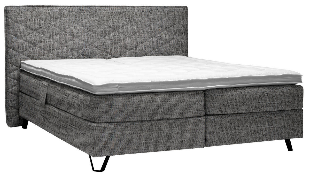 BOXSPRINGBETT 160/200 cm  in Anthrazit  - Anthrazit/Schwarz, Konventionell, Holz/Textil (160/200cm) - Sjöholm