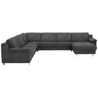 WOHNLANDSCHAFT in Mikrofaser Anthrazit  - Chromfarben/Anthrazit, Design, Textil/Metall (272/364cm) - Valdera