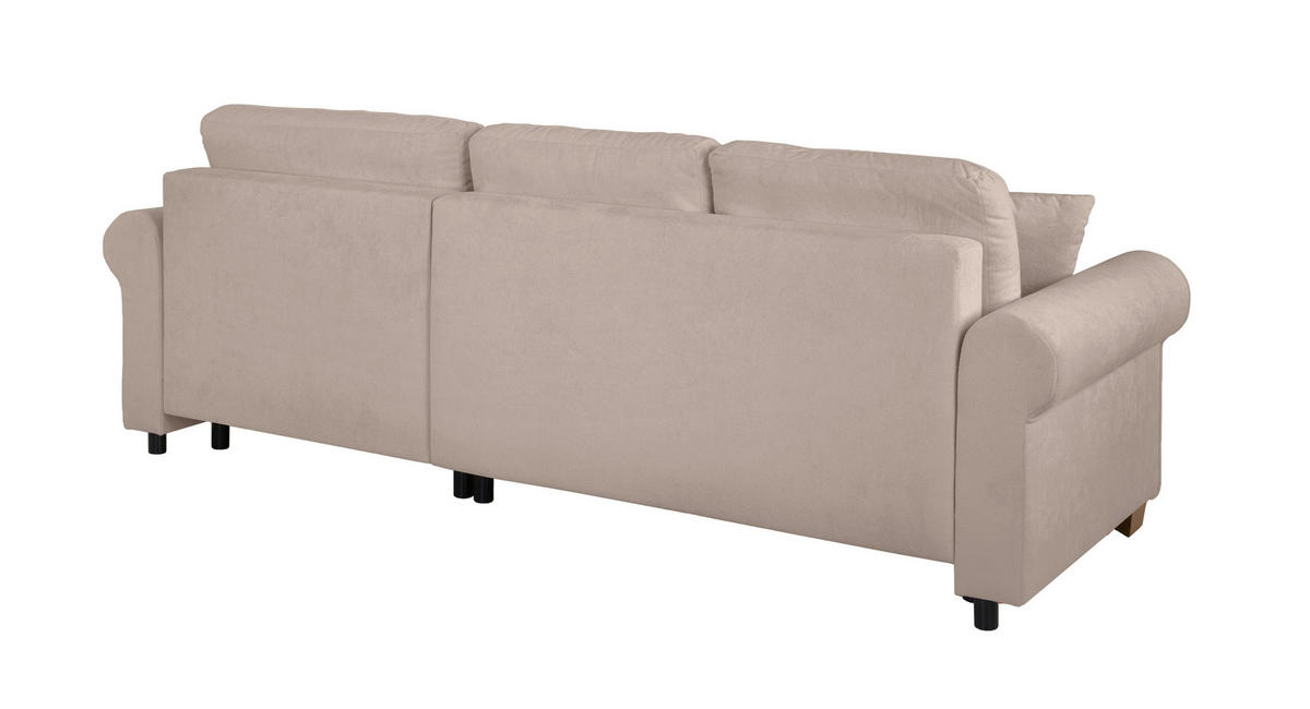 ECKSOFA Arles Taupe  - Taupe/Buchefarben, Design, Holz/Textil (266/161cm) - MID.YOU