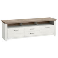 LOWBOARD  in 199,7/62,6/51,2 cm  - Eichefarben/Weiß, Design, Holzwerkstoff/Metall (199,7/62,6/51,2cm) - SetOne by Musterring