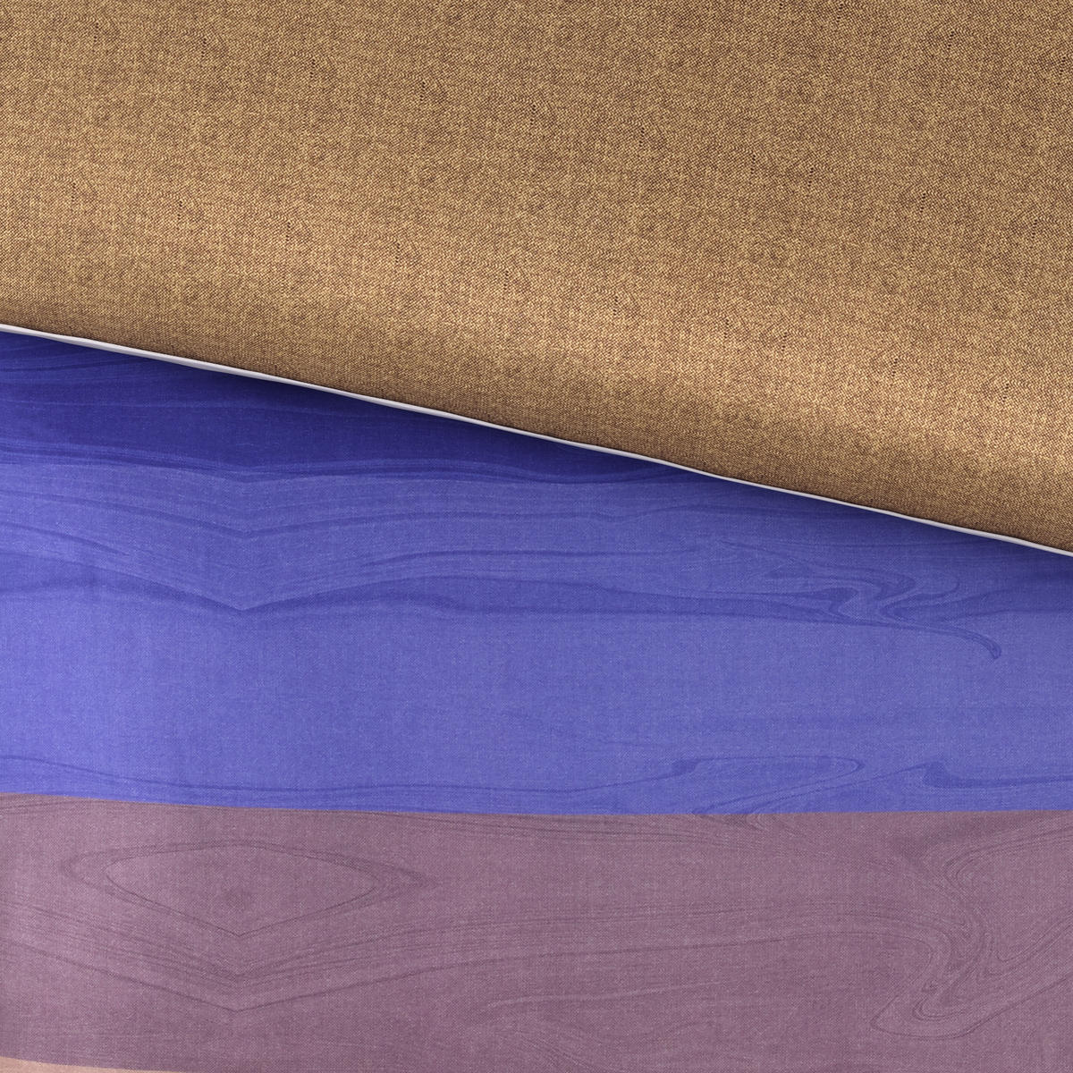 BETTWÄSCHE Satin 135/200 cm  - Blau/Braun, KONVENTIONELL, Textil (135/200cm) - Ambiente