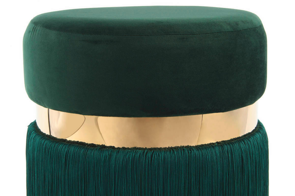 HOCKER Samt Grün, Goldfarben  - Goldfarben/Grün, Design, Kunststoff/Textil (38/45/38cm) - Kayoom