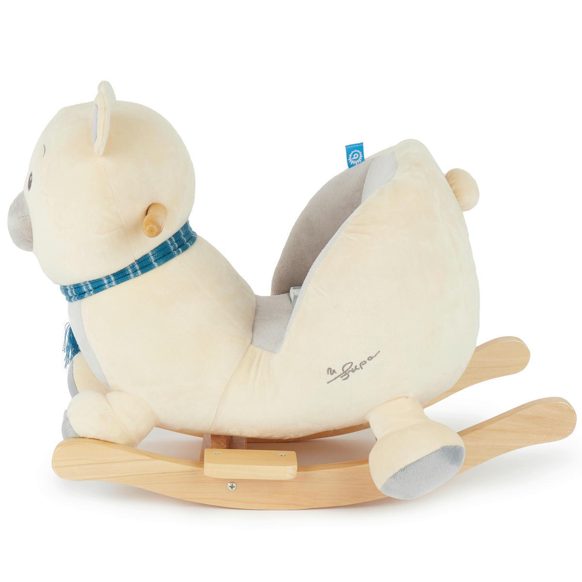 SCHAUKELTIER - Blau/Beige, Basics, Holz/Textil (33/60/58cm)