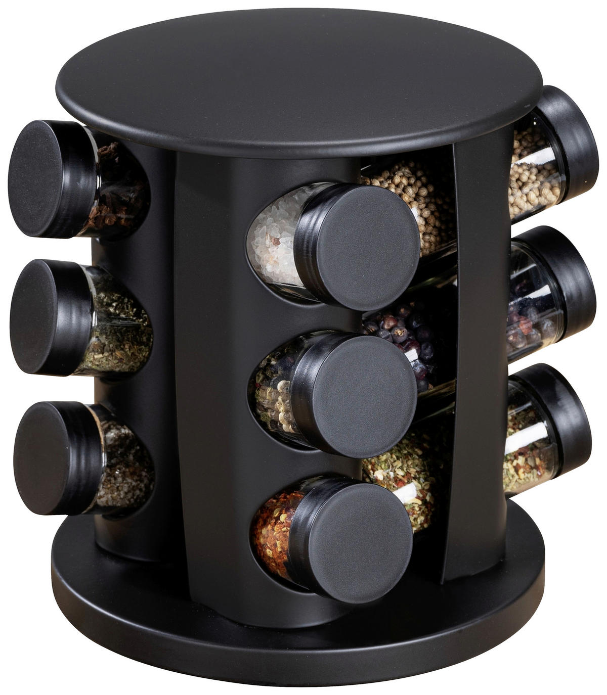 GEWÜRZGLAS-SET - Schwarz, Basics, Glas/Metall (18,5/21,5/18,5cm) - Wenko