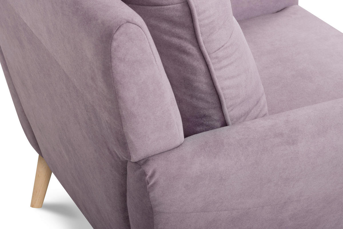 SESSEL in Mikrofaser Rosa  - Buchefarben/Rosa, Design, Holz/Textil (88/110/92cm) - Livetastic