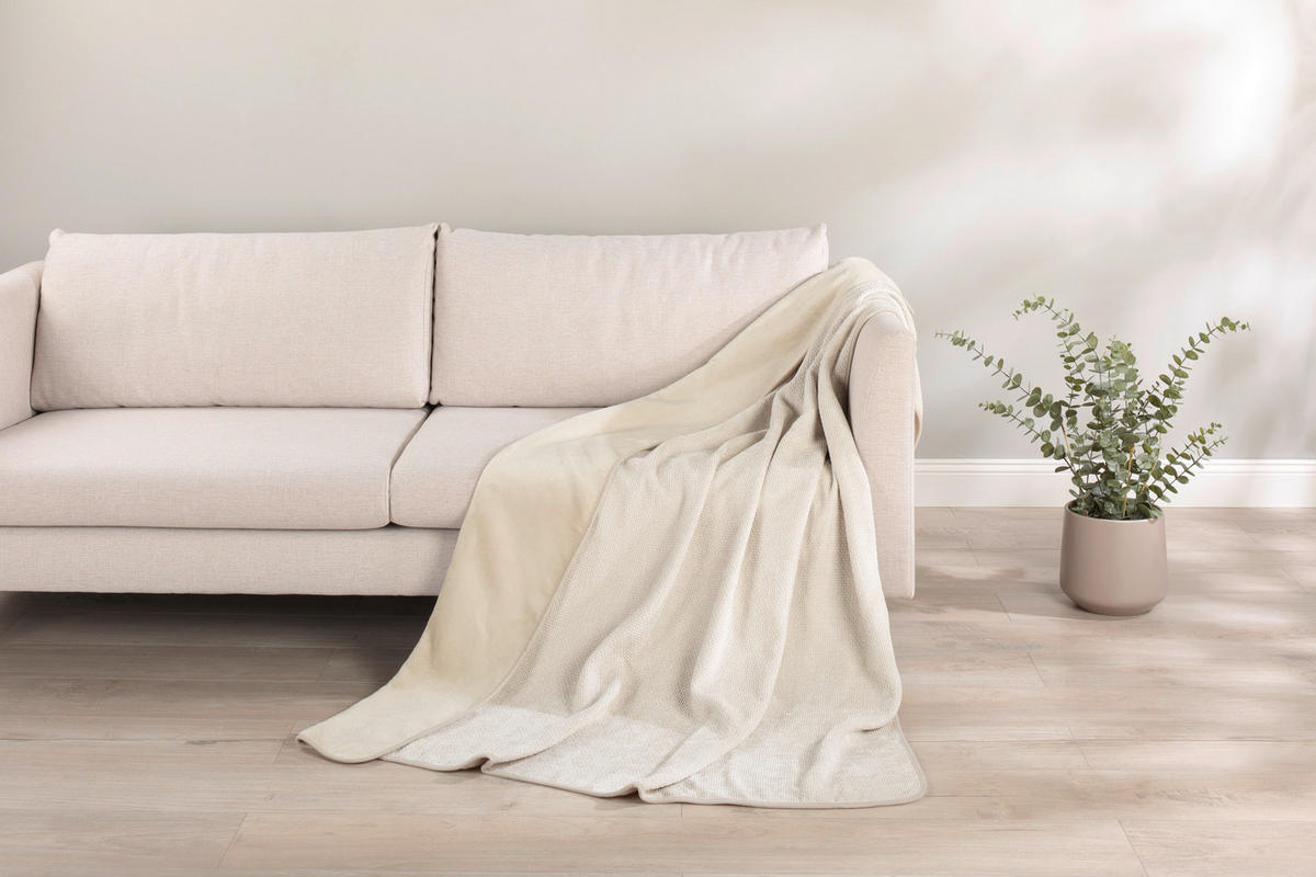 WOHNDECKE 150/200 cm  - Olivgrün, Basics, Kunststoff/Textil (150/200cm) - Novel