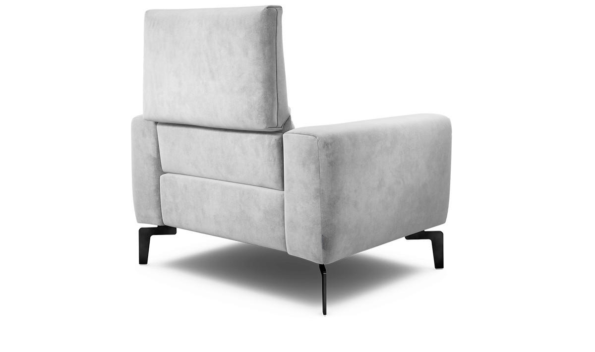 SESSEL in Samt Hellgrau  - Hellgrau/Schwarz, Design, Textil/Metall (110/85/86-94cm) - SENSOO