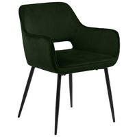ŽIDLE S PODRUČKAMI, ocel, samet, černá, olivově zelená - černá/olivově zelená, Konvenční, kov/textil (56/79/59,5cm) - MID.YOU