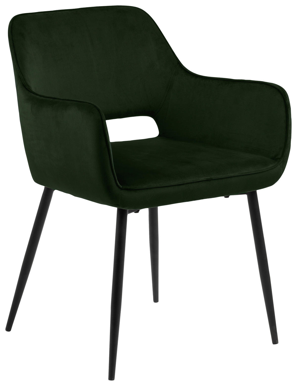 ŽIDLE S PODRUČKAMI, ocel, samet, černá, olivově zelená - černá/olivově zelená, Konvenční, kov/textil (56/79/59,5cm) - MID.YOU