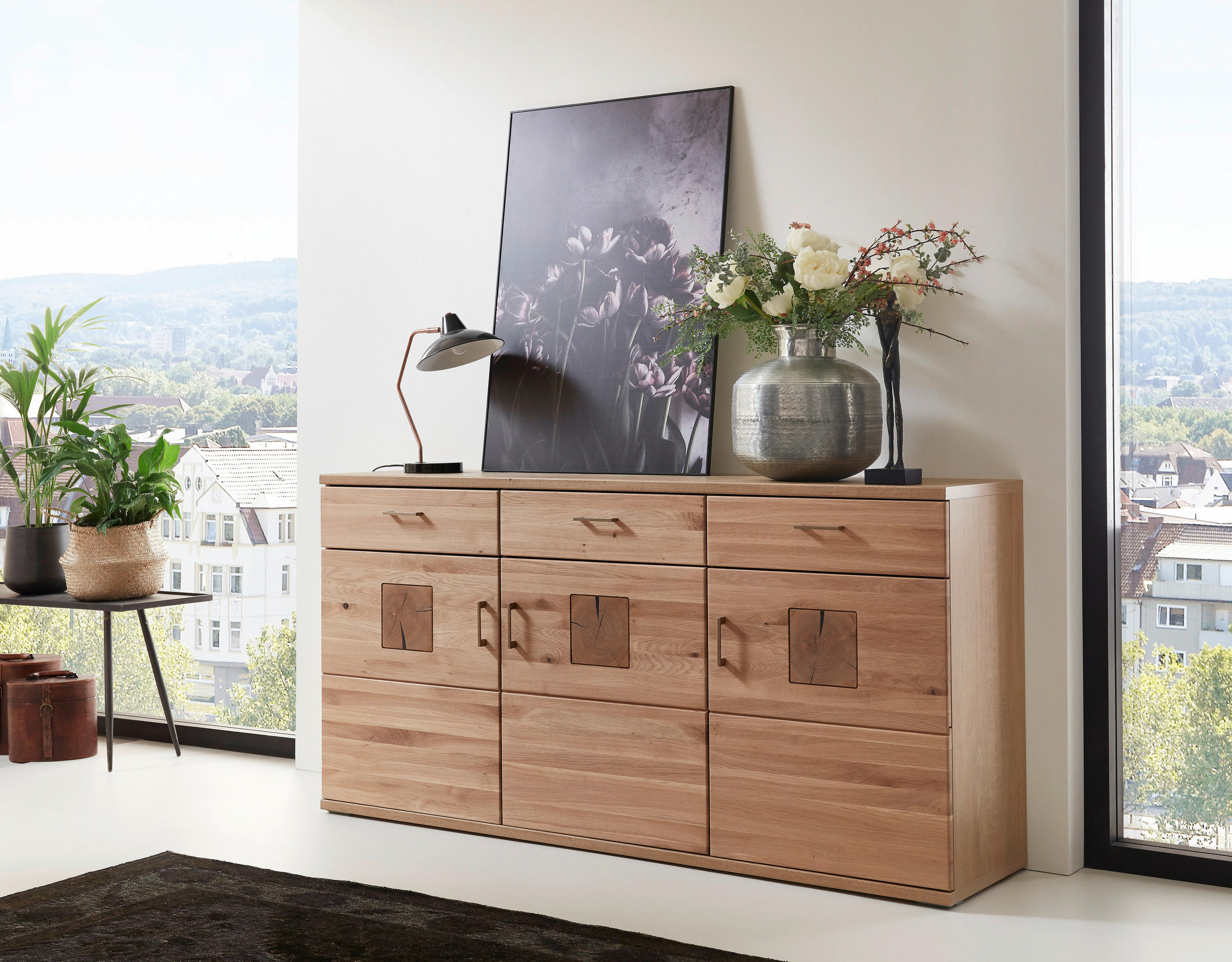SIDEBOARD 180/91/43,8 cm  in Alteiche  - Alteiche/Silberfarben, Konventionell, Holz/Holzwerkstoff (180/91/43,8cm) - Livetastic