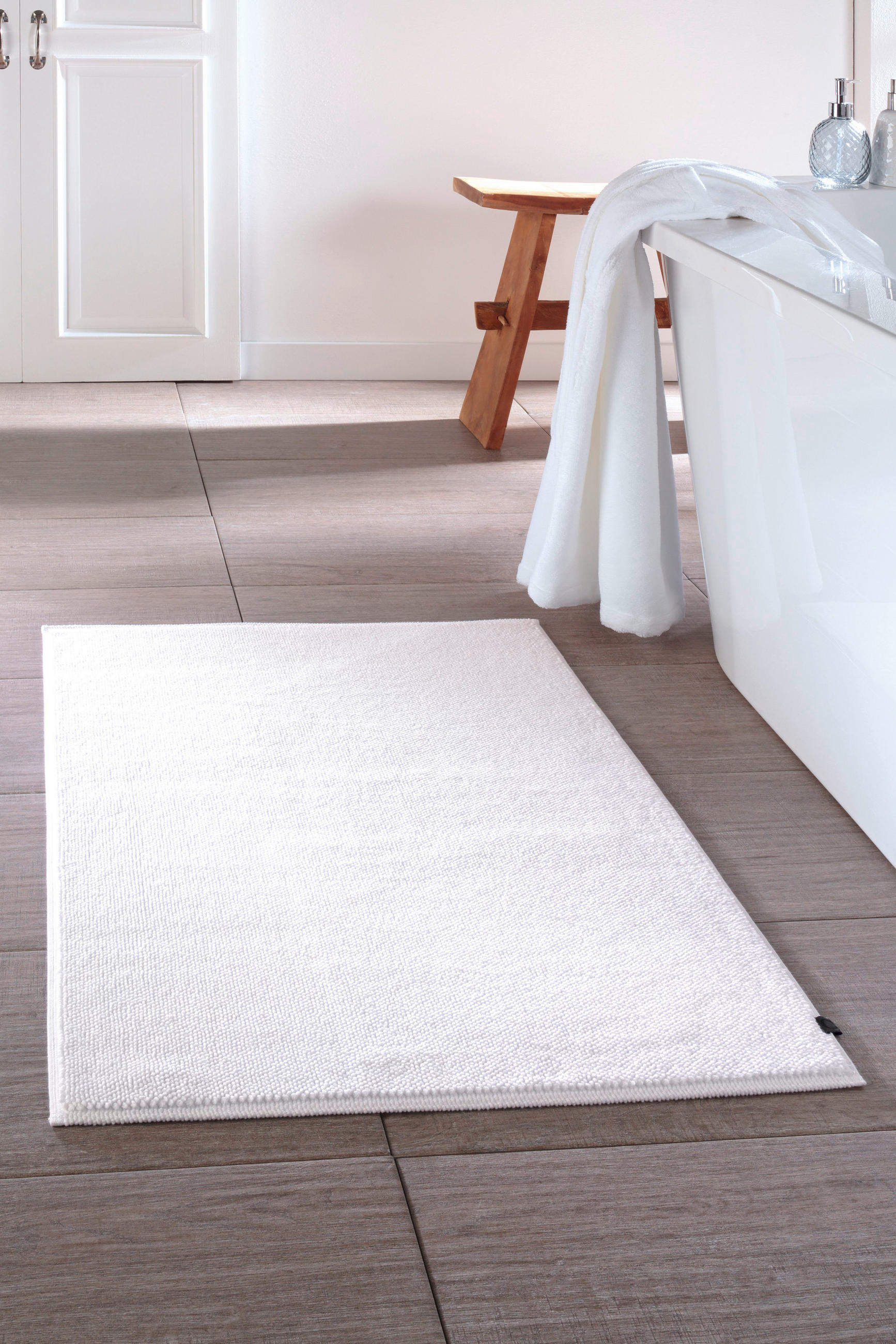 BADTEPPICH 1007 LOOP 600 Weiß 60/60 cm  - Weiß, KONVENTIONELL, Textil (60/60cm) - Cawoe
