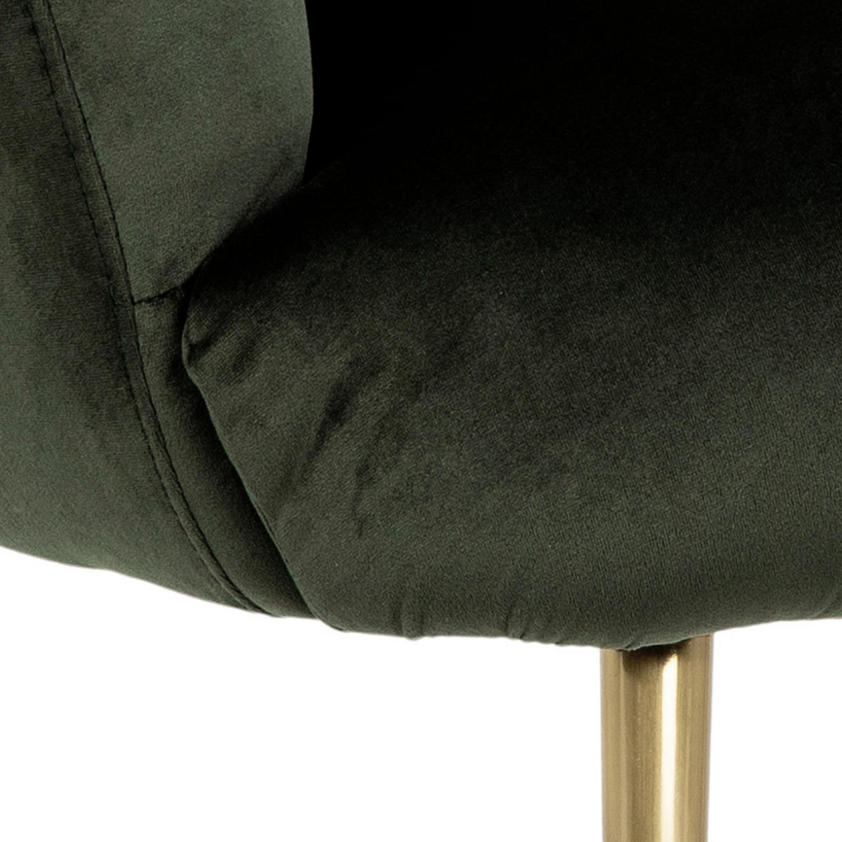 SESSEL Samt Dunkelgrün    - Dunkelgrün/Messingfarben, Design, Textil/Metall (76/81/76cm) - Ambia Home