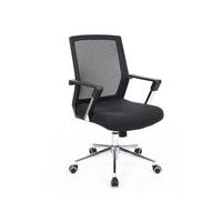 DREHSTUHL  in Netzbespannung, Webstoff Schwarz, Chromfarben  - Chromfarben/Schwarz, Basics, Kunststoff/Textil (61/102/55cm) - Boxxx